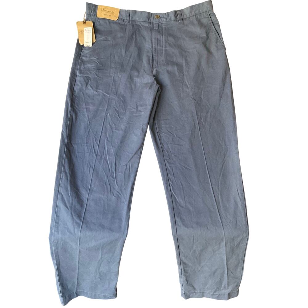 Roundtree & Yorke Men Khaki Pants size 38W x 36L Blue Mid Rise Straight Leg NWT